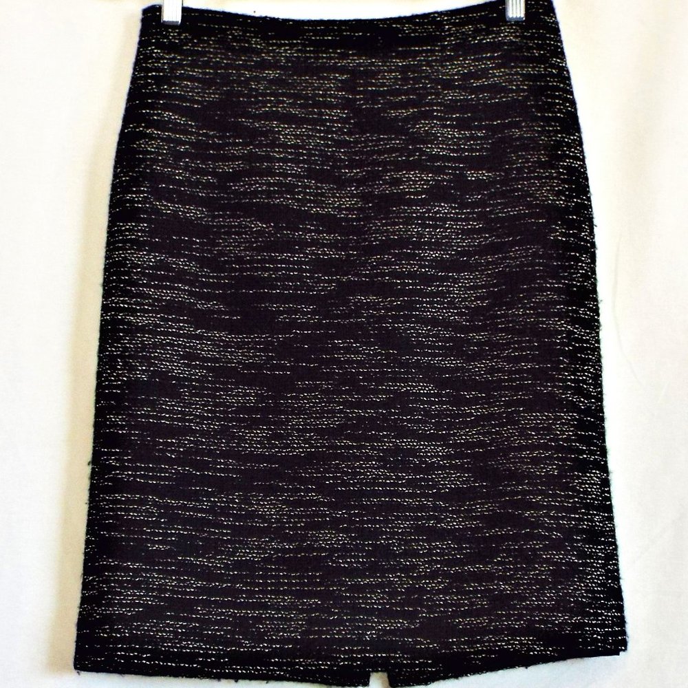 Nordstrom's Classiques Entier Wool Blend Black & White Tweed Pencil Skirt Size 2